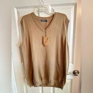 NWT PJ Paul Jones Tan V-Neck Sweater 2XL